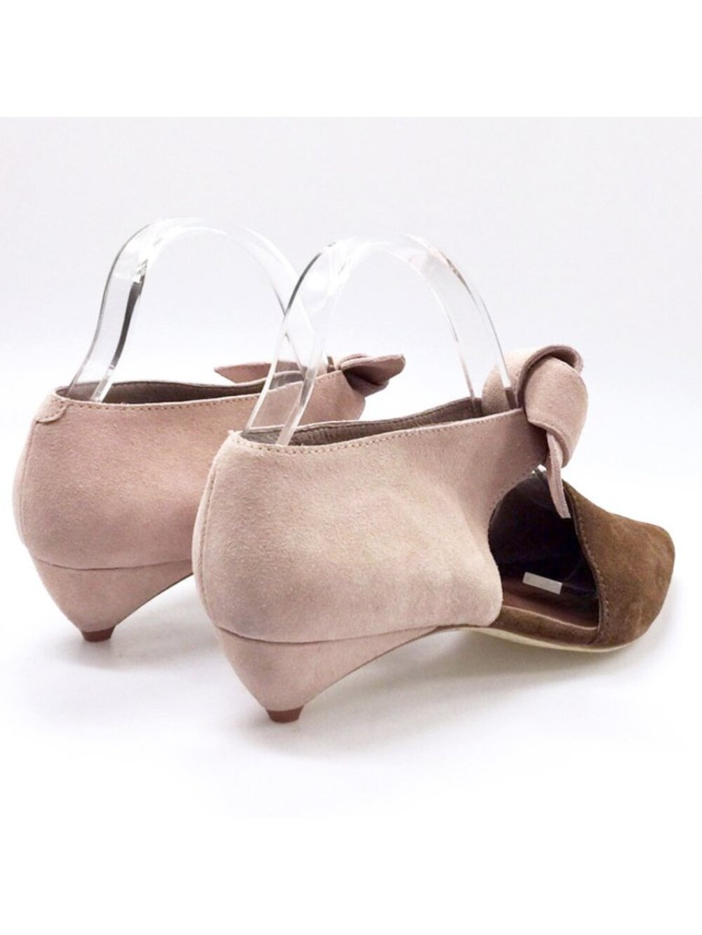 New Genuine Suede Leather Low Kitten Heel L'Orsay Pumps NYC Designer Handmade - Picture 4 of 4